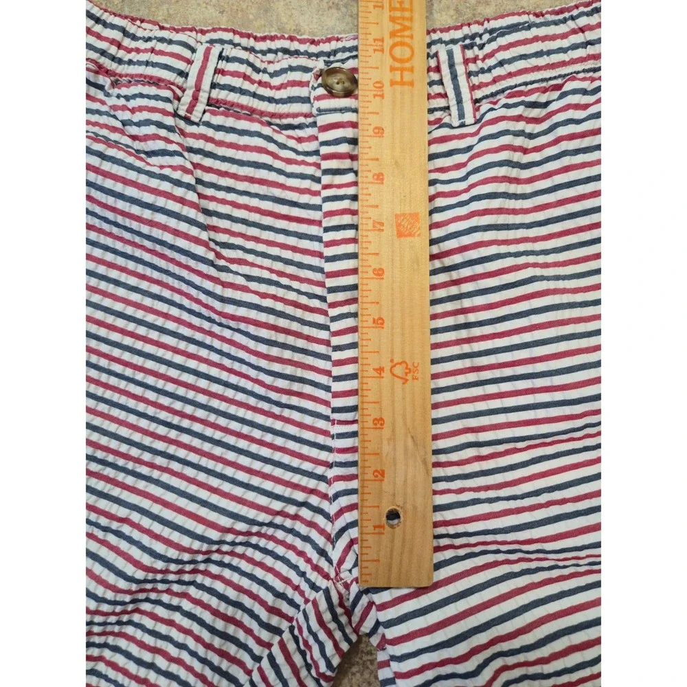 Chubbies Mens XL Seersucker Shorts Red White Blue Striped 7 Inch Inseam USA Made